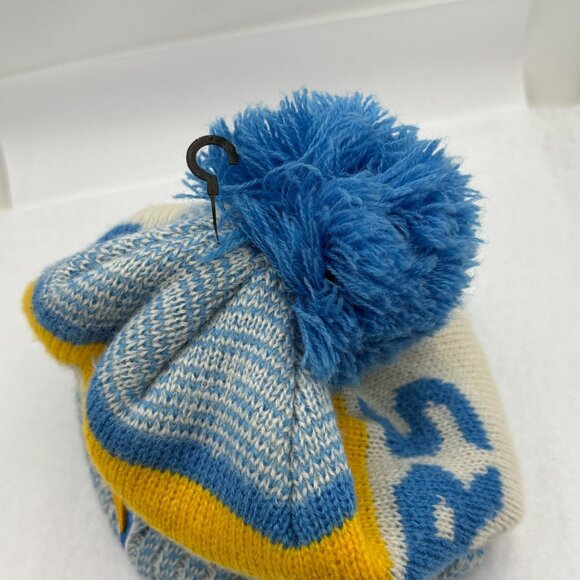 NFL New Era Los Angeles Chargers Knit Beanie Pom Hat Blue Yellow Winter Cap - Picture 4 of 8